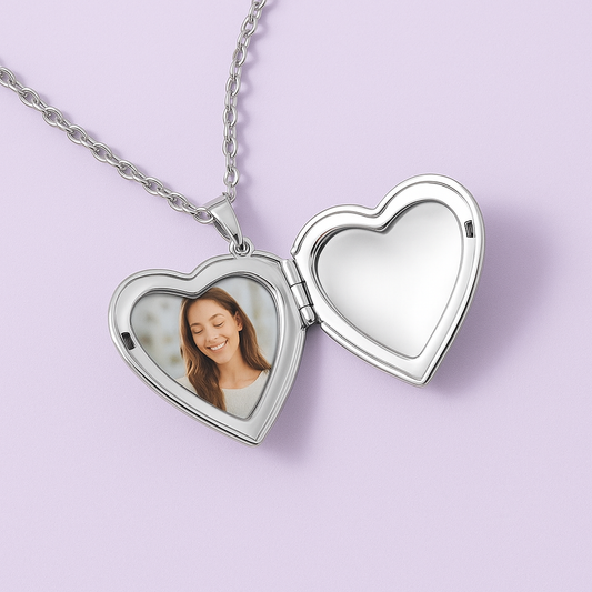 Relicario en Forma de Corazón con Foto
