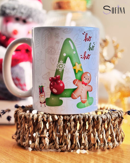 Taza Personalizada Navideña “Ho Ho Ho” – Regalo de Navidad con Nombre o Frase 🎅☕